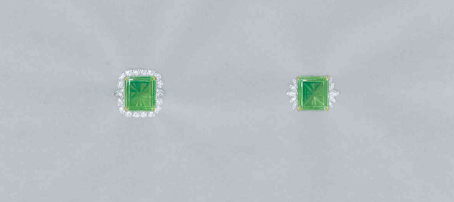 Painting of two emerald rings
