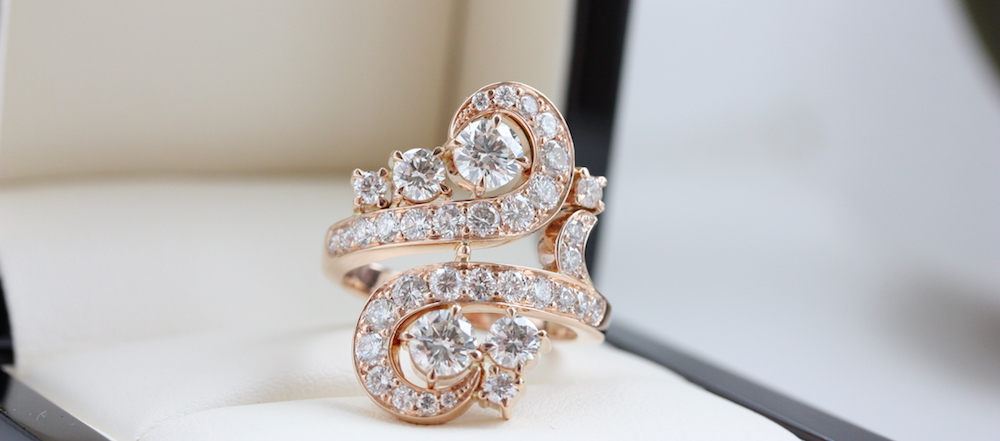 Fine diamond swirl dress ring