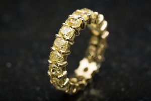 Fancy Yellow Diamond Eternity Ring, by N.J. Geddes