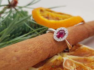 Ruby and diamond ring