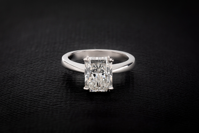 Fine Radiant diamond engagement ring