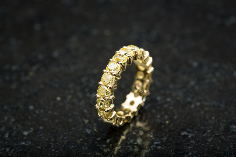 Fine Yellow diamond eternity ring